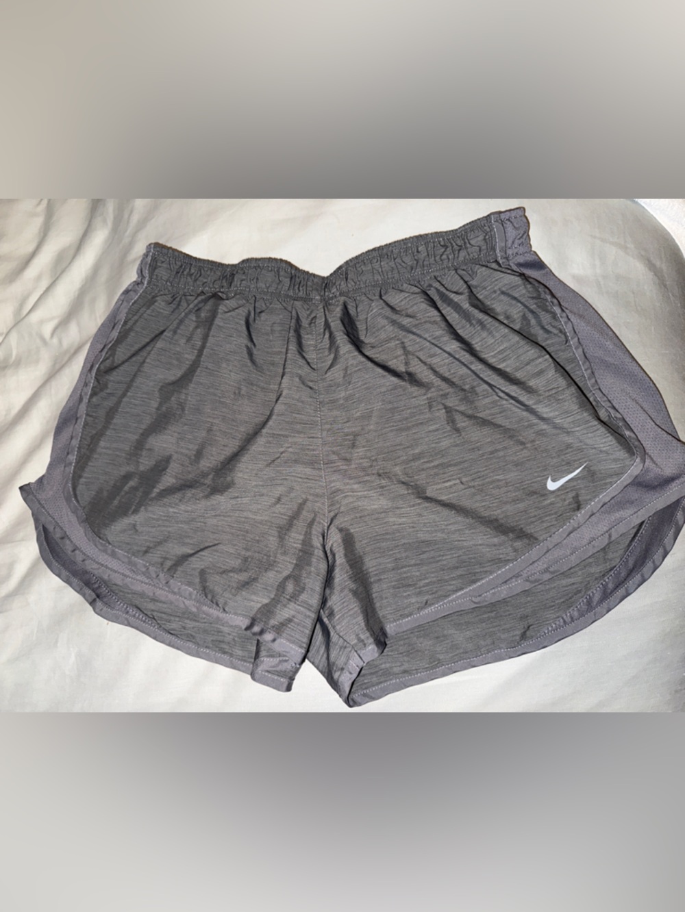 Nike Grey Women's Running Shorts with Swoosh